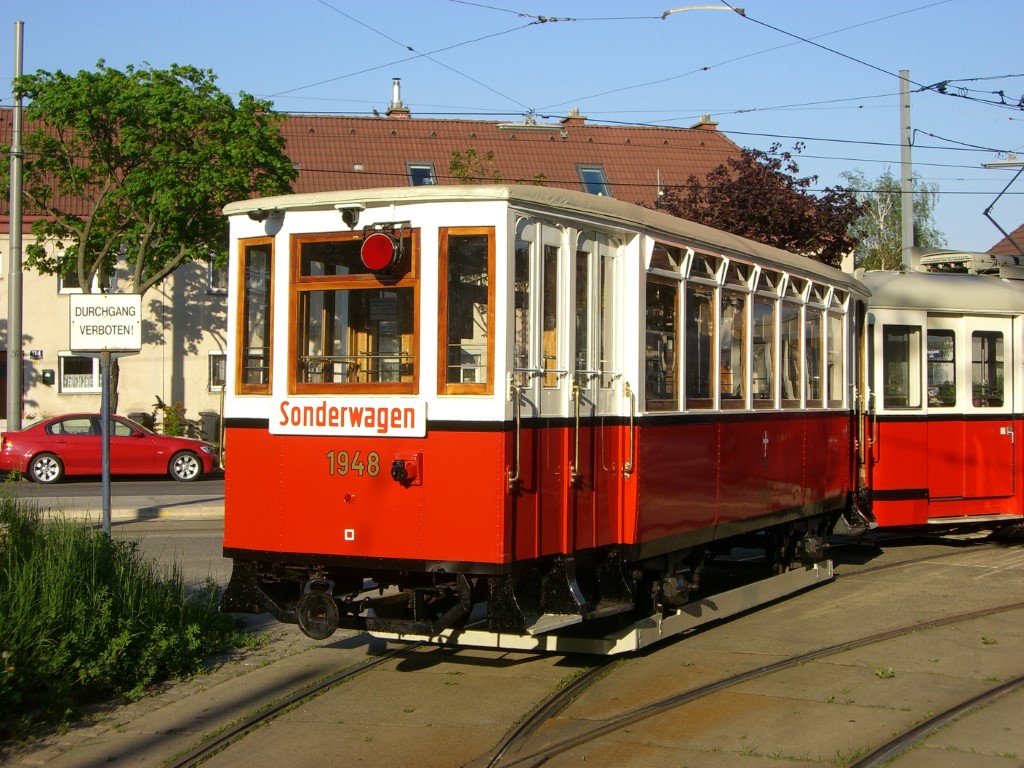 Beiwagen u3 1948 in der Schleife Wolkersbergenstraße